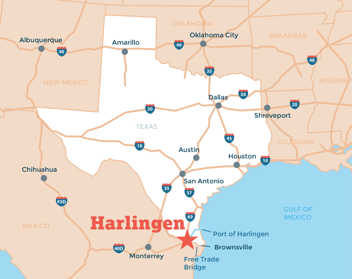 Map of Harlingen