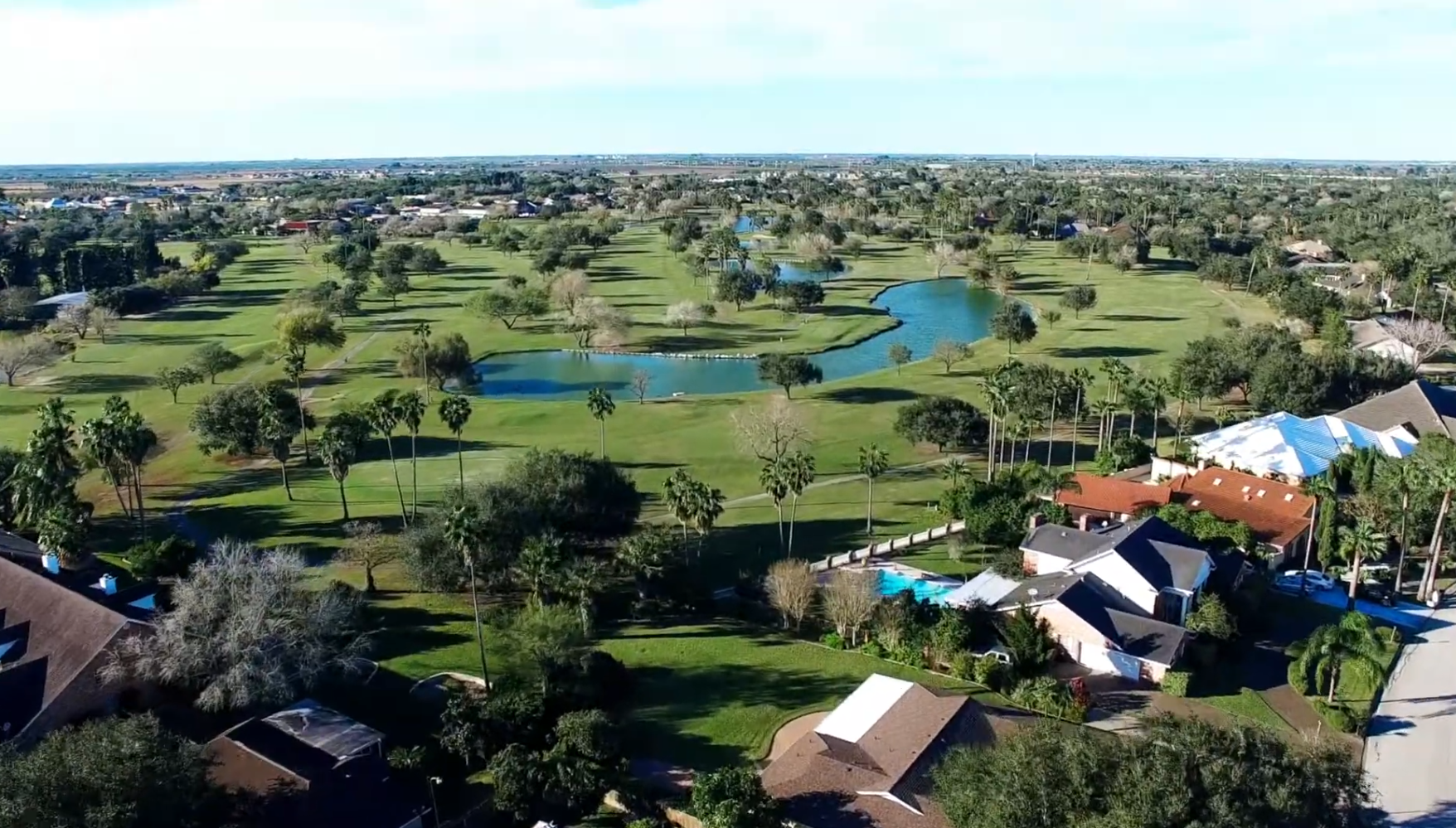Sky view of properties on Tony Butler golf course